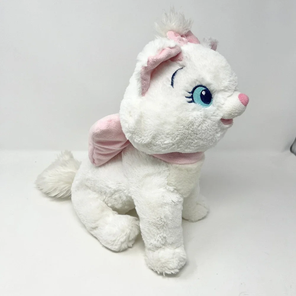 Disney Store The Aristocats Marie Plush White Pink Kitten Stuffed Animal 12 inch